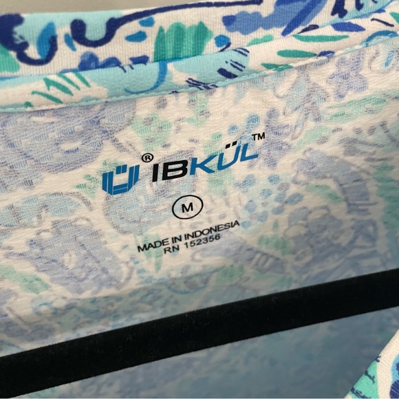 IBKUL Long Sleeve Performance UPF Shirt Golf Pickleball Jungle Lion Tropical. 4 - Picture 3 of 8